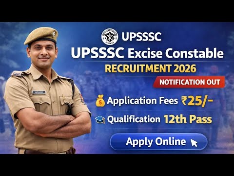 UPSSSC Excise Constable Recruitment 2026 - Apply Online for 722 Posts - jobcareer.co.in