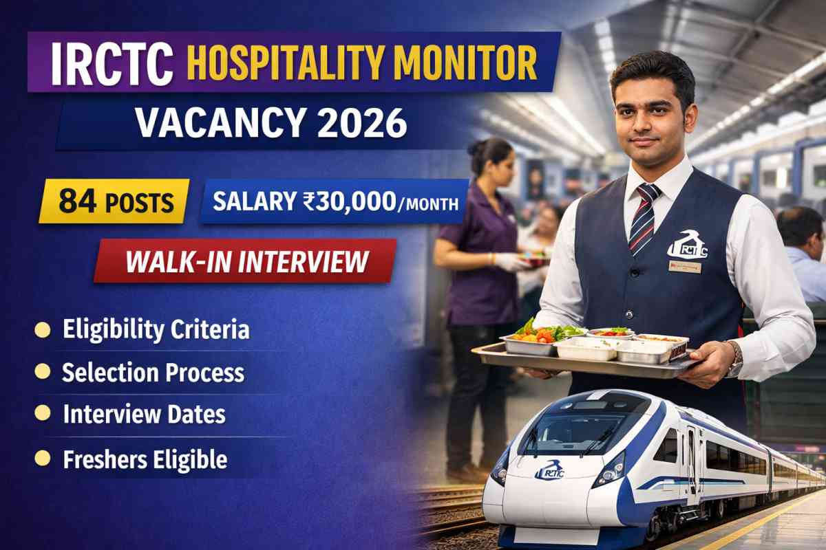 IRCTC Hospitality Monitor Recruitment 2026 – Walk in for 84 Posts - jobcareer.co.in