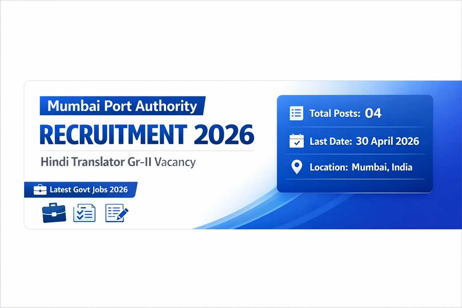 Mumbai Port Authority Hindi Translator Recruitment 2026 - Apply Offline - jobcareer.co.in