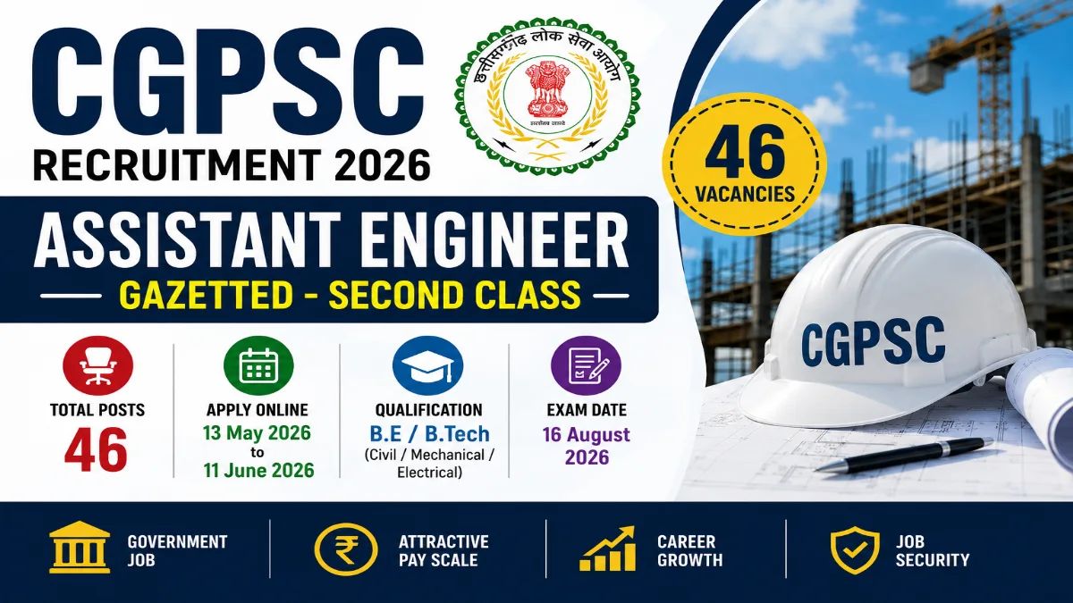 CGPSC Assistant Engineer Recruitment 2026 Notification Out - Apply Online for 46 Posts - jobcareer.co.in
