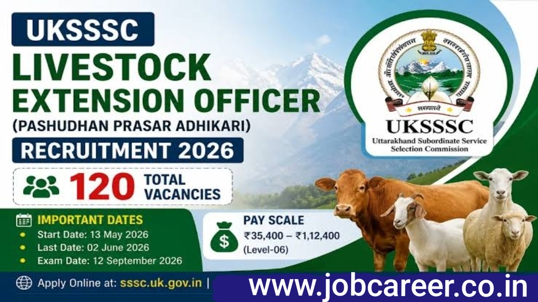UKSSSC Livestock Extension Officer Recruitment 2026 - Apply Online for 120 Posts - jobcareer.co.in