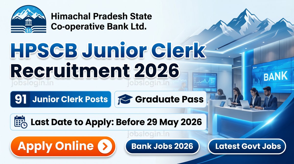 HPSCB Junior Clerk Recruitment 2026 Notification Out - Apply Online for 91 Posts - jobcareer.co.in