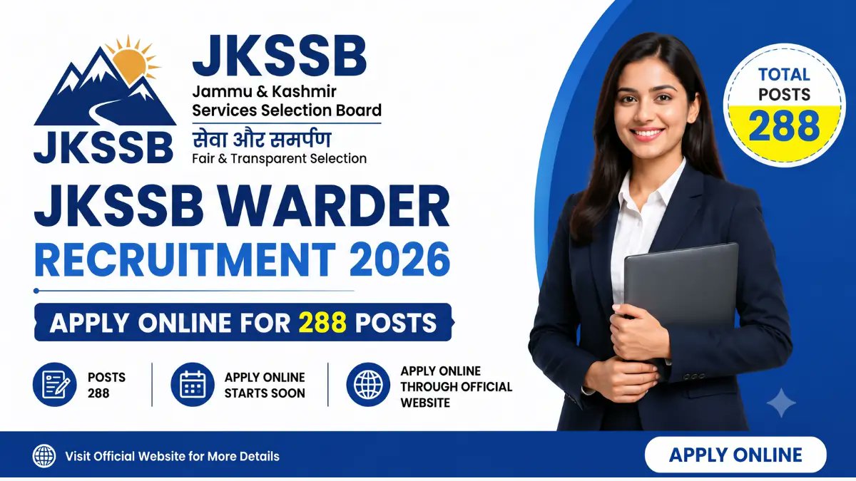JKSSB Warder Recruitment 2026 Notification Out - Apply Online for 288 Posts - jobcareer.co.in