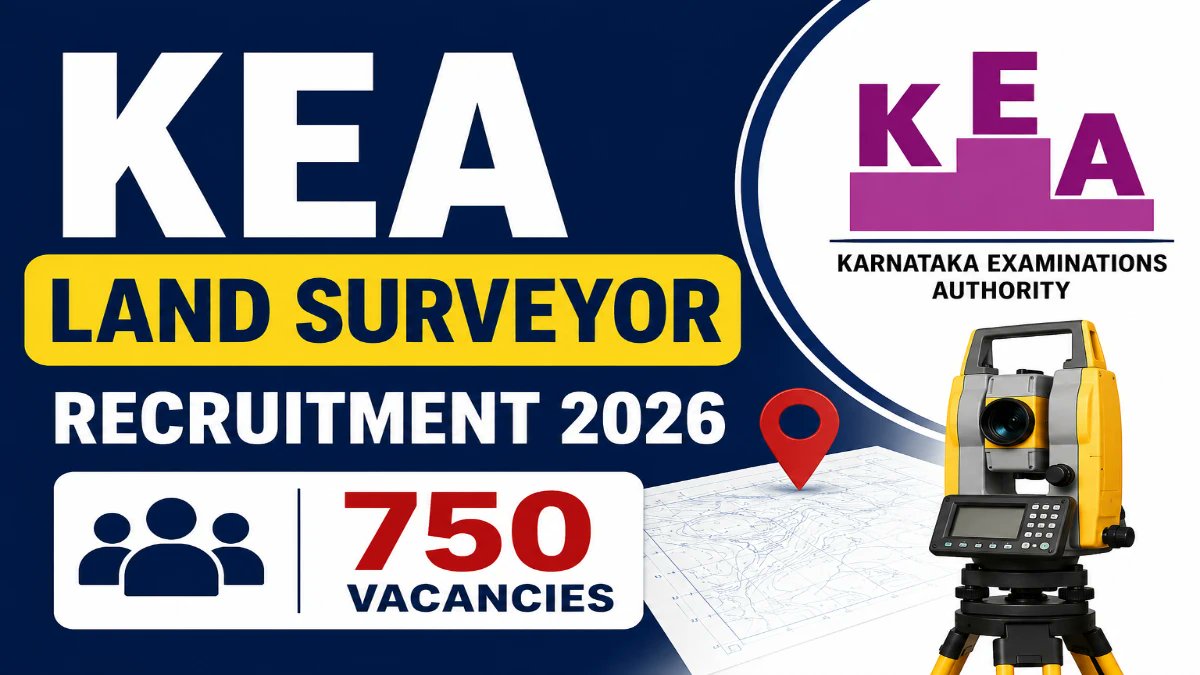 KEA Surveyor Recruitment 2026 - Apply Online for 750 Bhoomapaka Posts in Karnataka Land Records Department - jobcareer.co.in