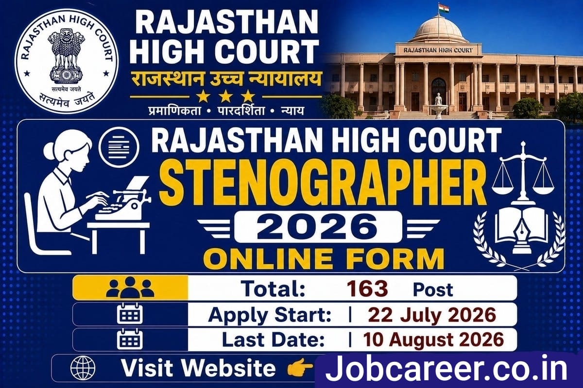 Rajasthan High Court Stenographer Recruitment 2026: 163 Posts, Apply Online for Grade-III and Grade-II - jobcareer.co.in
