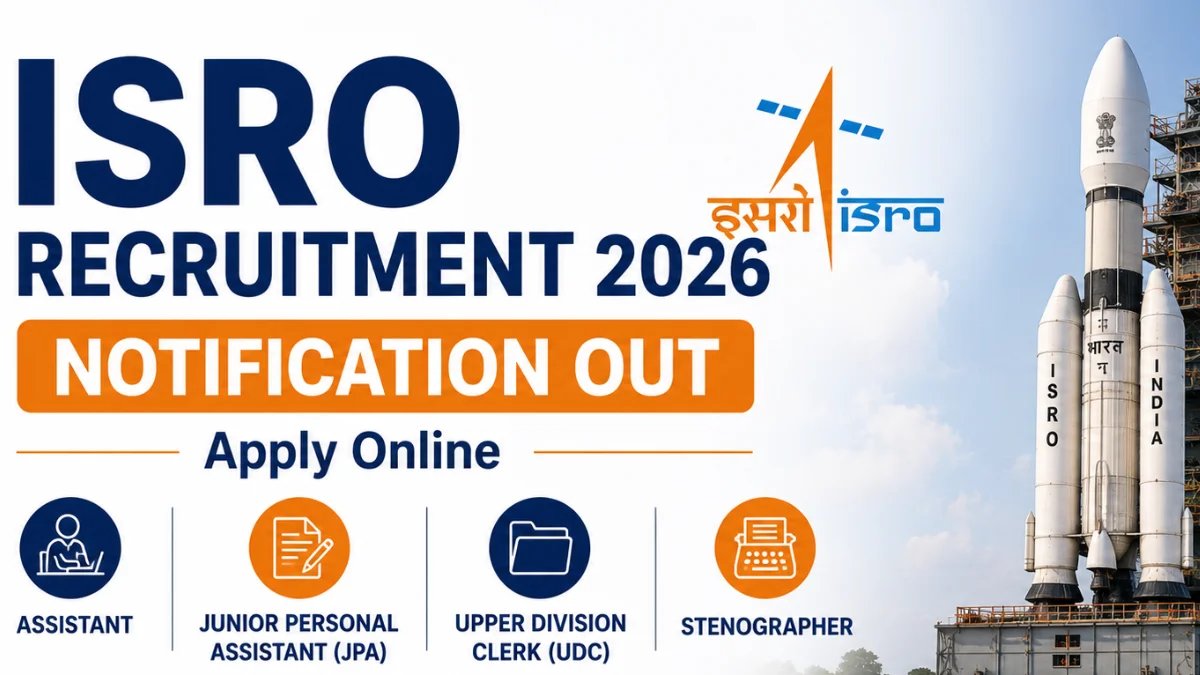 ISRO Recruitment 2026: 242 Assistant, UDC, JPA & Stenographer Posts – Apply Online - jobcareer.co.in