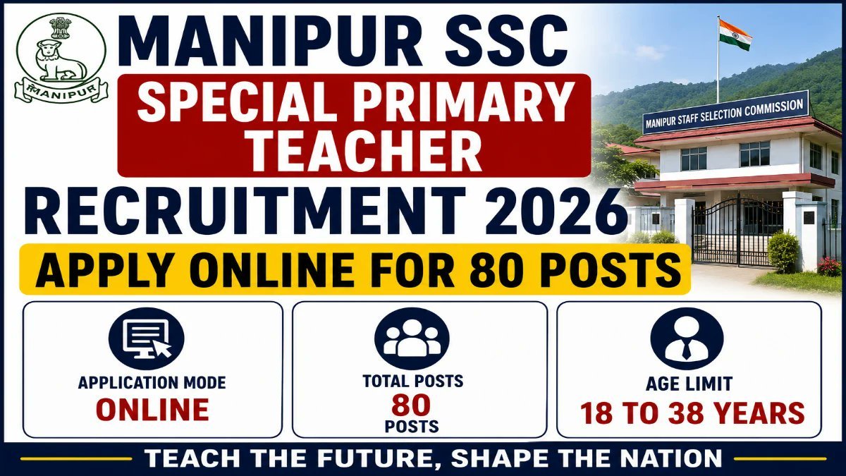 Manipur SSC Special Primary Teacher Recruitment 2026 - Apply Online for 80 Posts - jobcareer.co.in