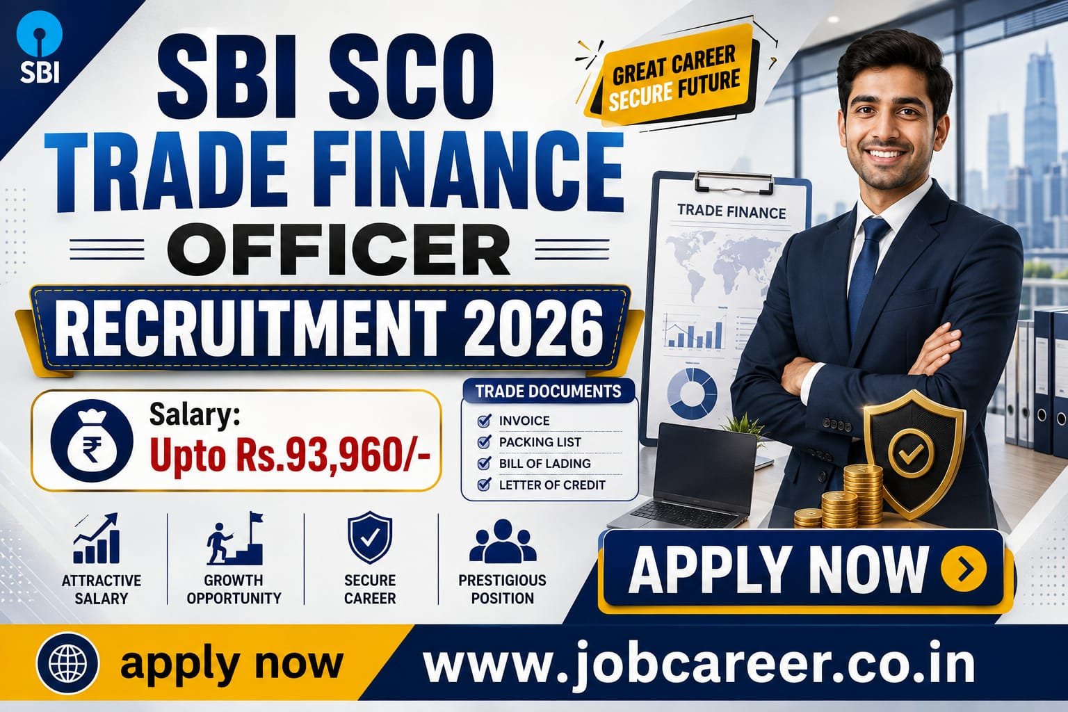 SBI SCO Trade Finance Officer Recruitment 2026 Notification Out - Apply Online for 35 Posts - jobcareer.co.in