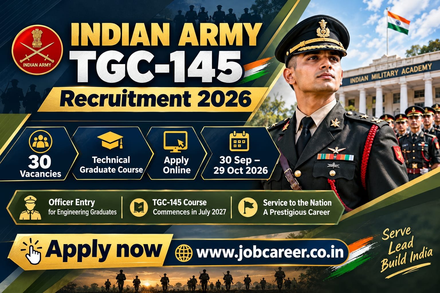 Indian Army TGC-145 Recruitment 2026 Notification Out – Apply Online for 30 Posts - jobcareer.co.in